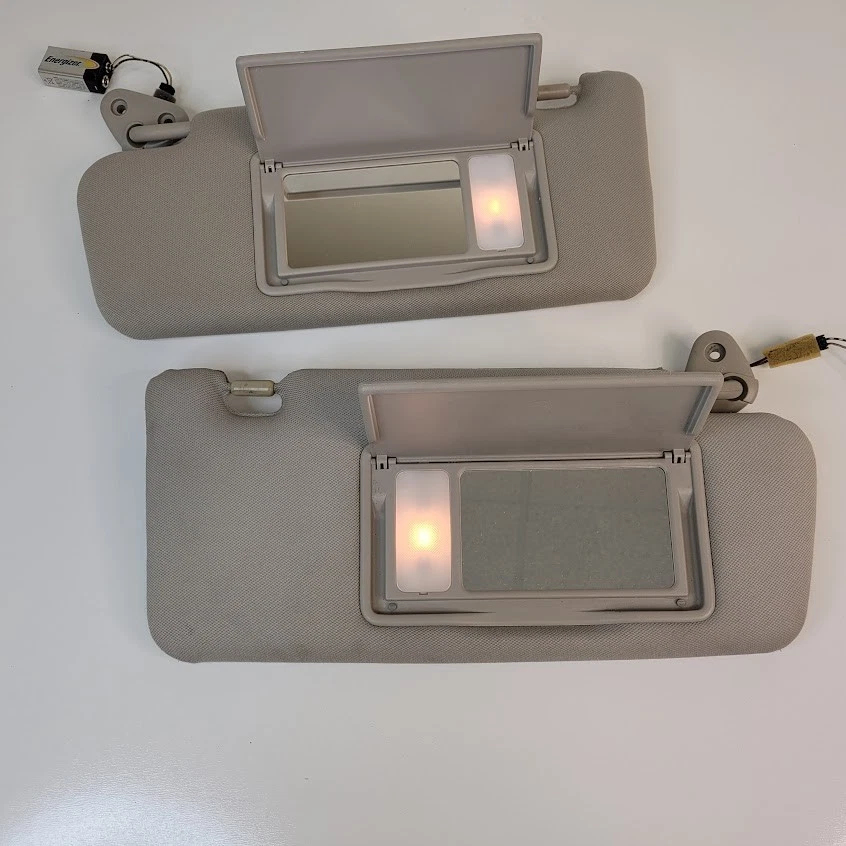 Par de parasoles Subaru Outback 2006-2009 con espejo retrovisor claro tela gris OEM Foto 2 de 4