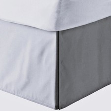 3 Sided Tailored Bed Skirt Solid Silver 645 TC Cotton Split Corner All Drop