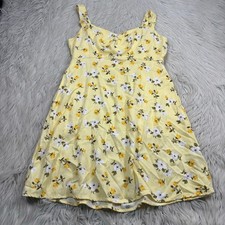 Old Navy Women's S Butter Yellow Floral Empire Dress Coquette Spring Feminine