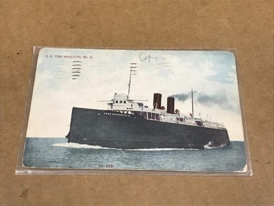 Vintage S.S. Pere Marquette No.18 - Postcard - 3.5'' x 5.5'' - Posted 1912