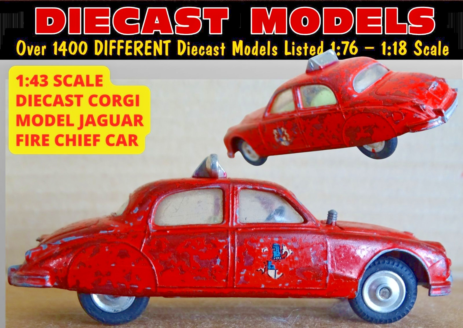 Corgi 213, Jaguar Fire Chief's Car - Free Price Guide & Review