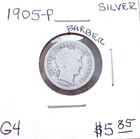 1905 PHILADELPHIA BARBER SILVER DIME IN GOOD CONDITION.