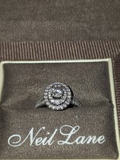 Neil Lane Oval Diamond Double Halo 1.00 tcw Engagement Ring 14kt White Gold