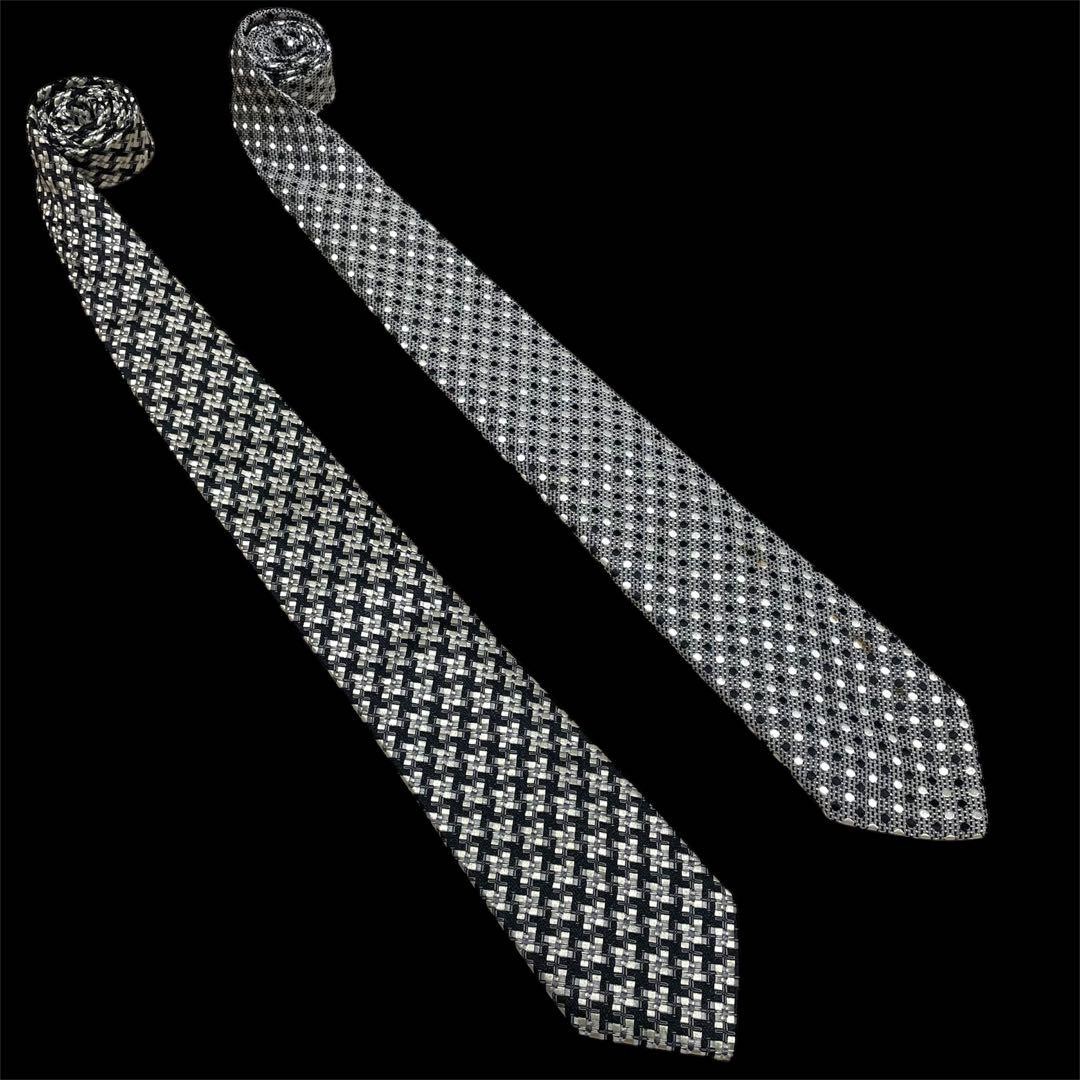 TOM FORD Silk Jacquard Tie 2-Piece Set Silver Shiny | eBay