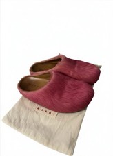 Marni Pink Leather Flat men  s Slippers EU 43 US 10 Closed Toe