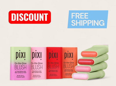 Pixi On-the-Glow Blush Hydrating Tinted Moisture Blush Stick with Ginseng, 19 g