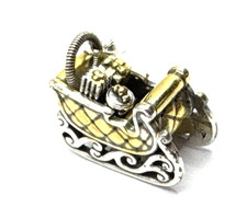Brighton Christmas Santa's Sleigh Presents Toys Holiday Gold Custom Clip Charm