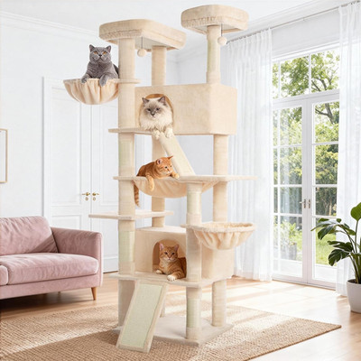 Cat Tree 82 in Multi-Level Cat Tower for Indoor Cats, Heavy Duty Large Cat Tree