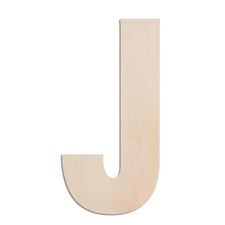 Large Wooden Letter J 17 Inch 1/4 Thick Big Wood Craft Wall Decor Unfinished