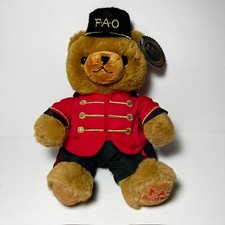 FAO Schwarz Brown Teddy Bear Soldier New w Tag Stuffed Plush Toy 10"