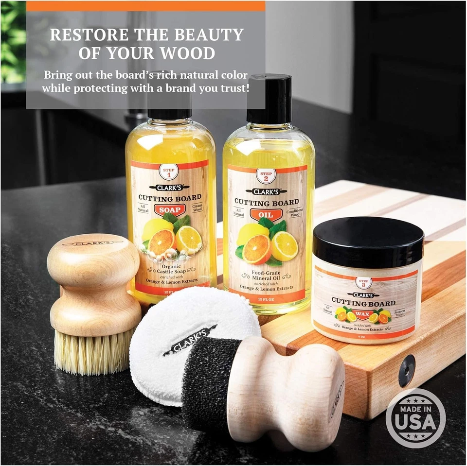 Food Safe Cutting Board Care Set - Restore Beauty with Oil and Wax Kit - Image 4 of 4