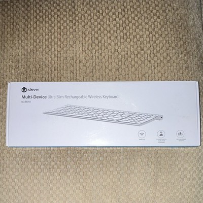 iClever IC-BK10 Multi-Device Rechargeable Wireless Keyboard White