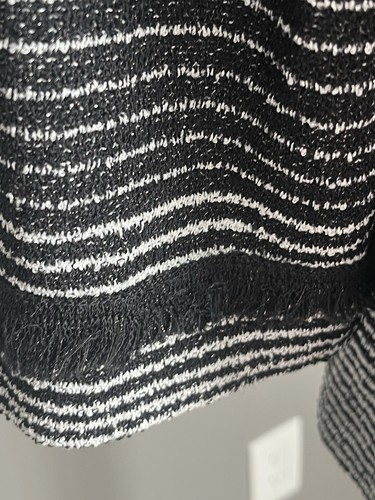 MING WANG $295 Sparkle Striped Fringe Trim Jacket Top Size Small Petite - Picture 6 of 14