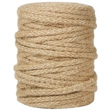 Tenn Well 100ft 5mm Jute Twine Braided Natural Rope for 5MM x 100FT, Brown