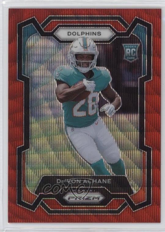 2023 Panini Prizm Rookies Red Wave 109/149 De'Von Achane #365 Rookie RC 1k54