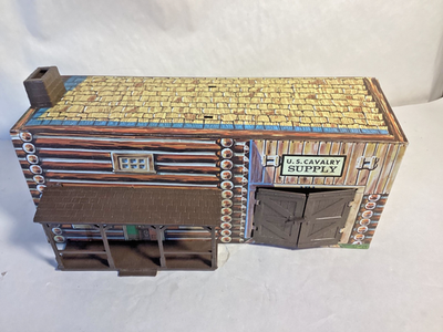 #ad Vintage Marx Fort Apache playset U.S. Calvary Supply tin litho building $49.99