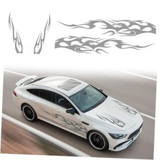 4PCS Universal Car Racing Body Side Stripe Skirt Decals Car Stripes Decal Grey