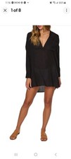 O'Neill Belizin 100 Cotton Swim Cover-Up Dress Black Sz. Medium NWT