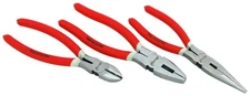 3pc 8" 200mm Plier Set Heavy Duty -Side Cutters Combination Long Nose