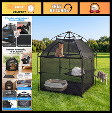 Outdoor Cat Enclosure Pop-Up Tent Playpen - Portable Mesh Kitty Patio Balcony