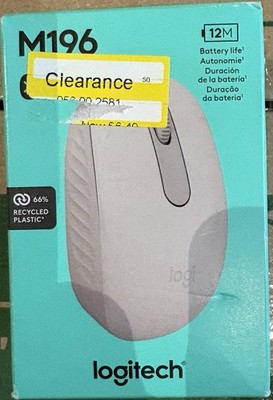 Logitech M196 Lightweight Bluetooth Wireless Optical Mouse White Compact New