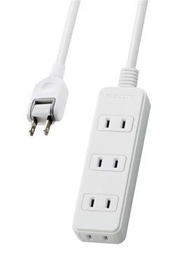 ELECOM 4-Outlet Power Strip 2m White T-S02N-2420WH