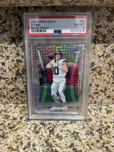 2024 Prizm Deca Mojo No Nix /30 #92 (RC) PSA 8 Denver Broncos - Freshly Graded!