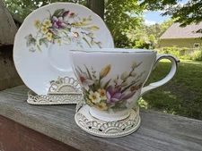 Duchess Bone China, England, “Spring” 408, Fall Floral Tea Cup & Saucer Teacup