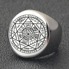 Seal of The Seven Archangels Rings for Men The Key of Solomon Ring Kabbalah Tali