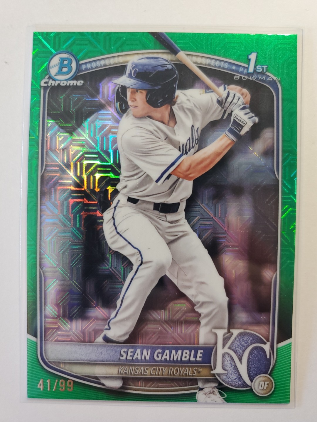2025 Bowman Draft Chrome Sean Gamble 1st Green Mojo Refractor 41/99