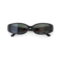 Vintage 90s/Y2k Black Oval Sunglasses with Case Women's