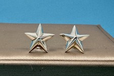 925 Sterling Silver Star Stud Earrings 3D Celestial High Polished Shinning