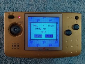 SNK Neo Geo Pocket Transparent/Clear/Gold w/ IPS Screen Mod - Tested & Working