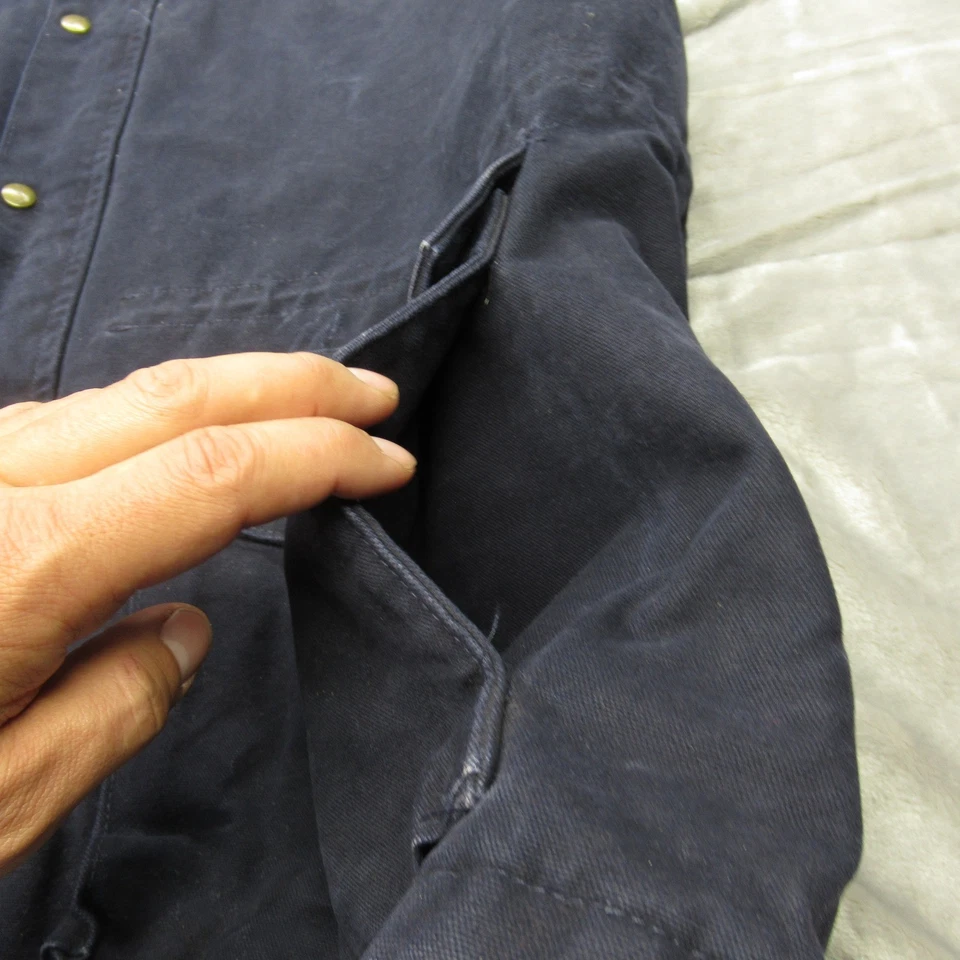 Carhartt C52 Jacket Mens 2XL Tall Blue Blanket Lined Work Barn Chore VTG Canvas - Image 4 of 4