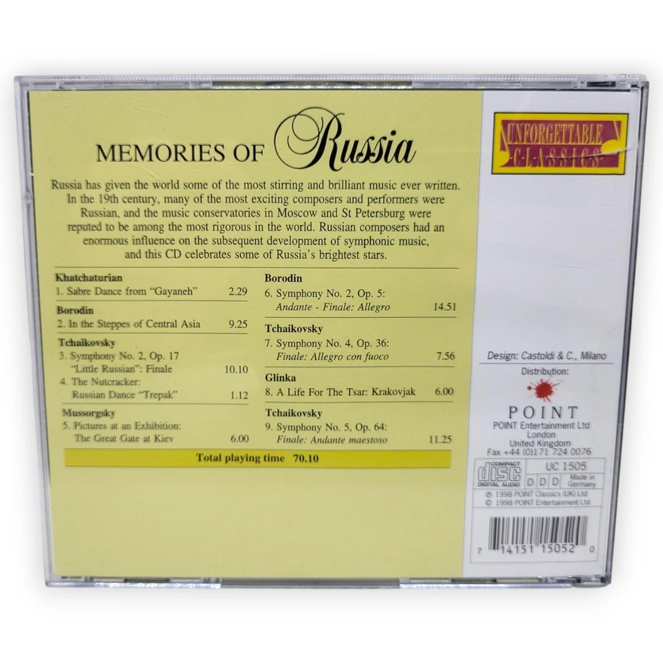 Memories of Russia Unforgettable Classics CD Audio Khatchaturian Borodin Tchaiko - Bild 2 von 4