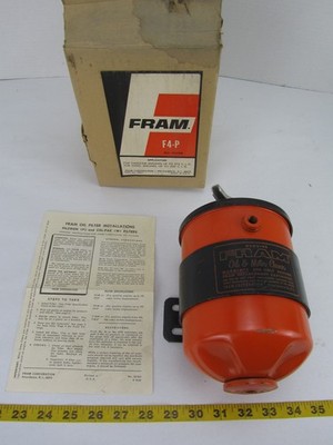 Vintage New Old Stock In Original Box FRAM Oil Filter & Canister Housing F4-P B