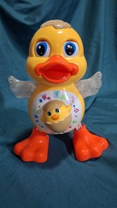 Toy Easter Duck Dancing With Light Music Sound Singing Moving Eyes Moving Lips