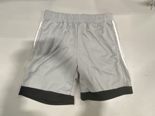 JUMPSTART BASKETBALL SHORT WITH SILVER AND BLACK, WHITE STRIPES - SIZE: MEN M