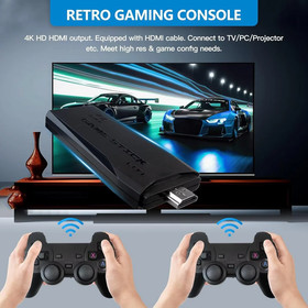 Retro Game Console 41000+ Games 4K HDMI Output w/ 2 Wireless Controllers&128GB