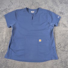Carhartt Force Modern Fit V-Neck Scrub Top XL Medical Nurse Navy Blue