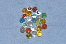 Lot of 24 translucent glass marbles 1960s Vintage marbles