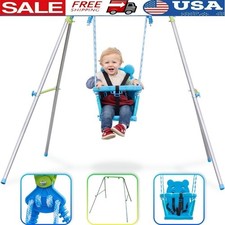 Toddler Swing Set Indoor Outdoor Safety Harness Portable Play Structure 9-36M US