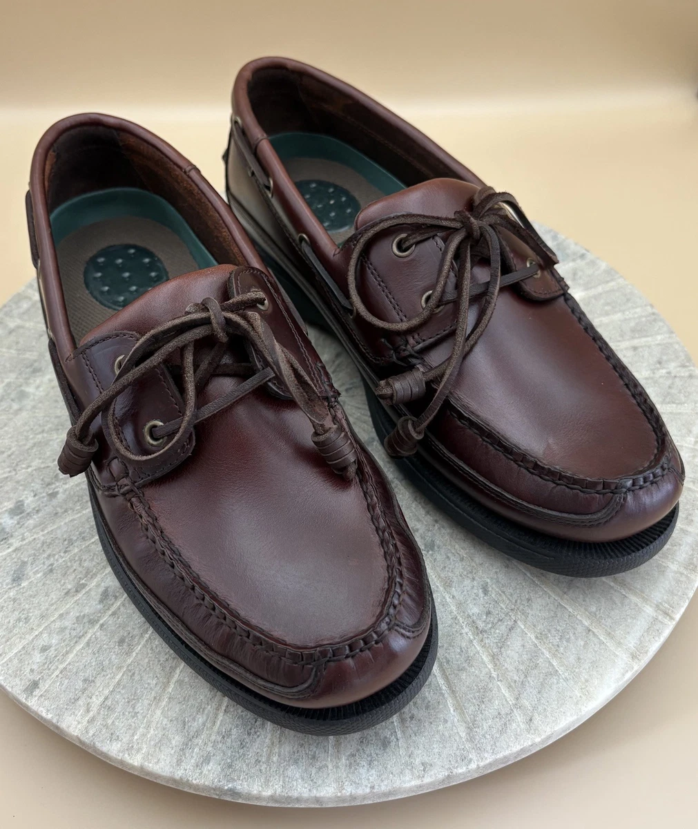 NEW Bass Men\'s Leather Boat Shoes Loafers Size 8.5 Bass Loafers Size 8.5M Leather Parry Brown Boat Shoe Slip On  main image 4