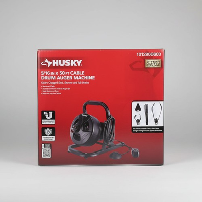 #ad Husky 1012906603 5 16quot; x 50ft Drum Machine Drain Auger $125.95