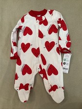 Carters Newborn Valentines Sleeper Pajama One Piece XOXO Hearts Nwt