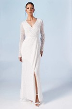 Coast Ivory Wrap Dress Womens Bridal Dresses