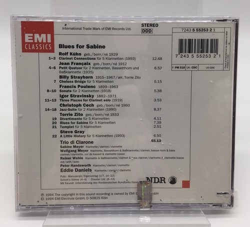 Blues for Sabine: Sabine Meyer & Eddie Daniels (CD, 1994) EMI Classics SEALED - Picture 2 of 4