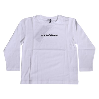 DOLCE & GABBANA Kids T-shirt White DG Crown Print Long Sleeves s