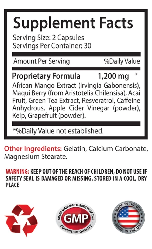 Mango africano puro - Mango africano 1200 - Pérdida de peso natural saludable 6B  Foto 2 de 4