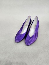Vtg Dyeables By HighLights Womens Purple Satin Point Toe Kitten Pump Heels 6.5